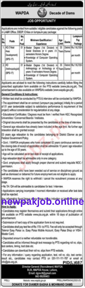 You are currently viewing Jobs in Office Management at WAPDA LA&R 2024 Through PTS newpakjob.online