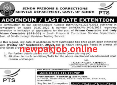 You are currently viewing PTS Jobs in the Sindh Prison & Corrections Service Department 2024 newpakjob.online